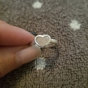 coach heart ring silver